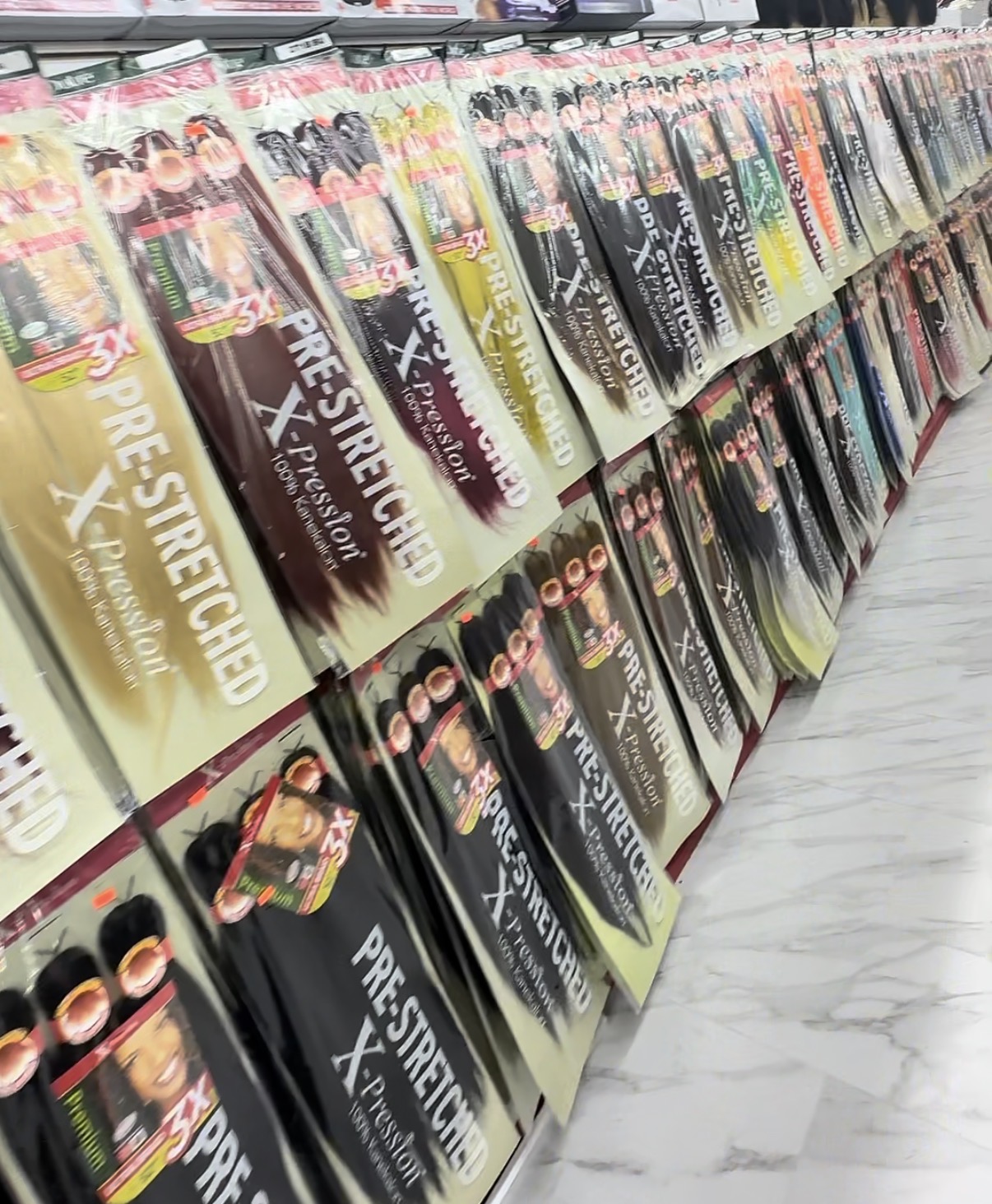Braiding hair selection inside Hair Global Beauty Supply